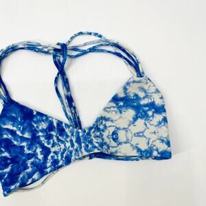 Mikoh S blue tie dye swimsuit top